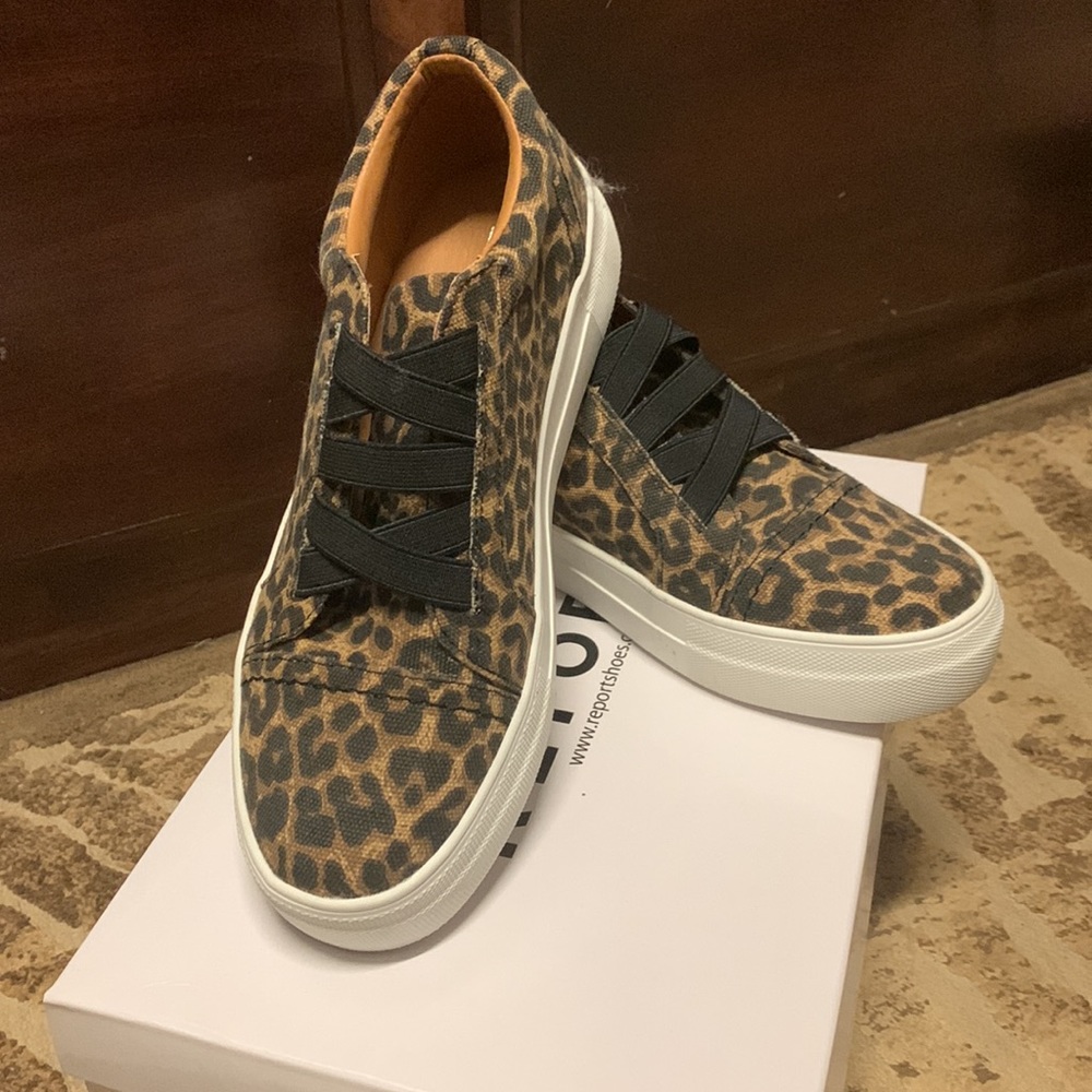 Report Rowdy Leopard Sneakers size 7.